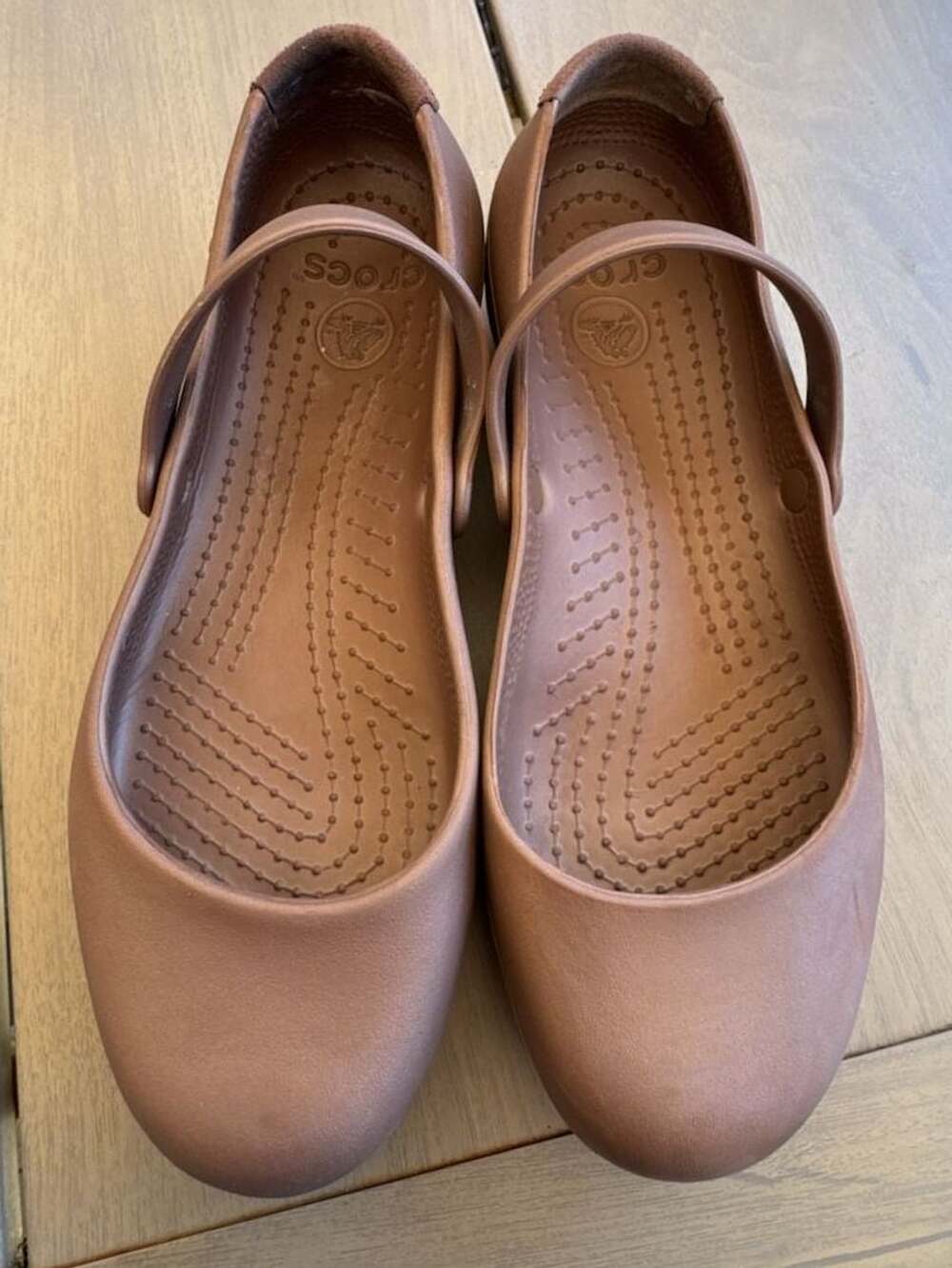 Crocs Kadee II Mary Jane Size 9 Brown Slip On Ballet Flats